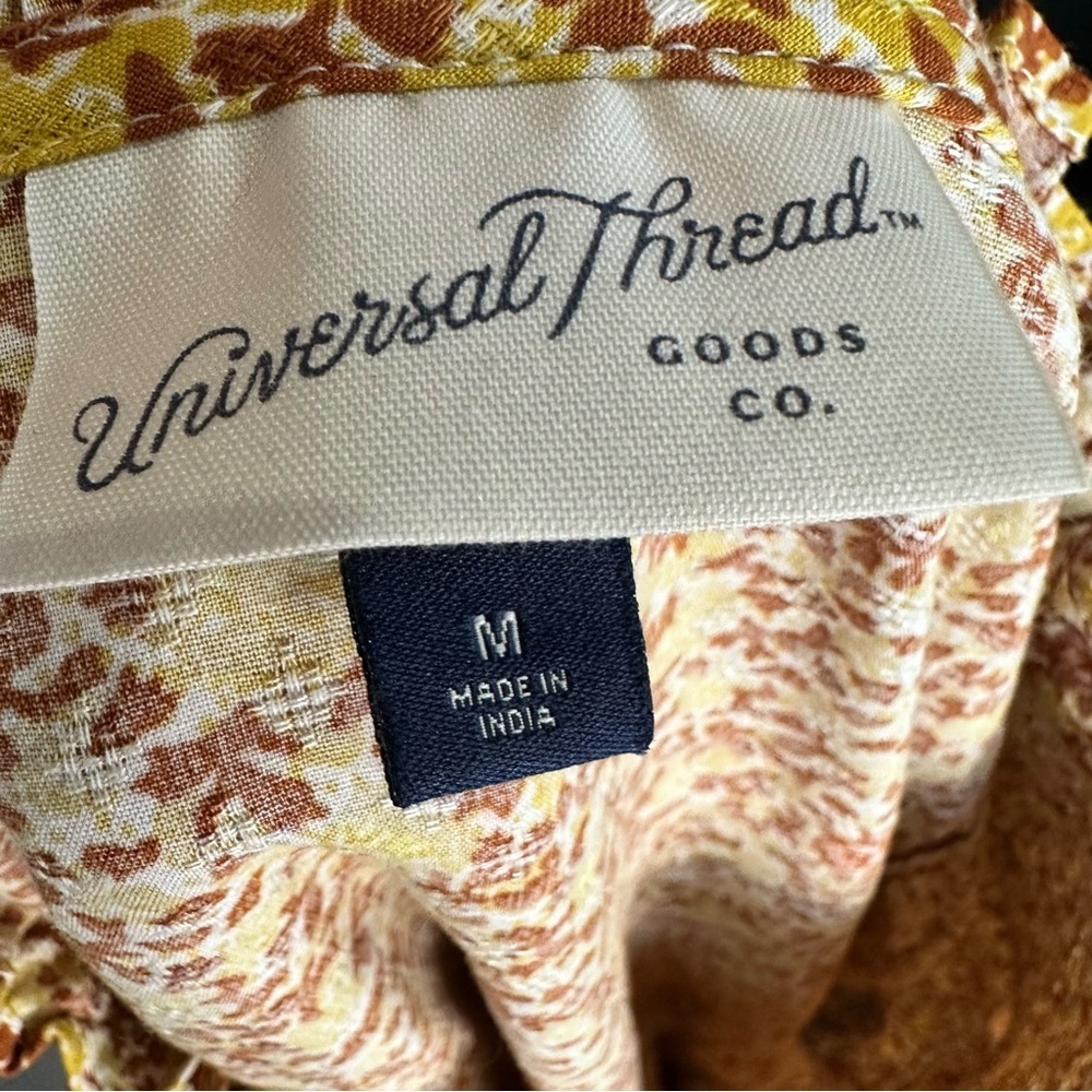 Universal Thread Yellow Floral Smocked Peasant Blouse - Picture 7 of 8